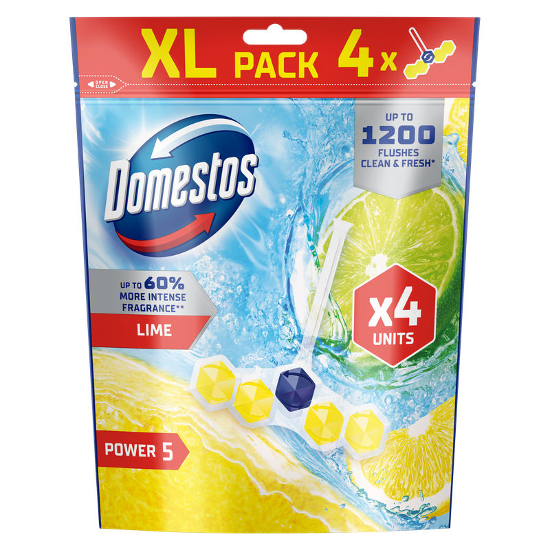 Domestos Kostka toaletowa Power 5 Lime 4x50g
